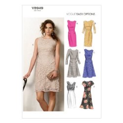 8949 EZ VOGUE LINED INSET DRESS, PEPLUM OR NOT PATTERN 8-16